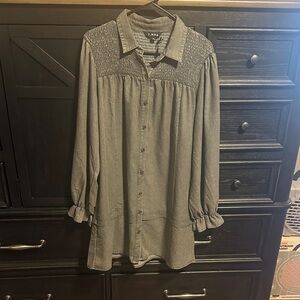 Zara Women's Long Sleeve Charcoal Dress